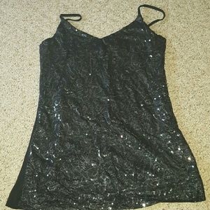 Black sequin tank