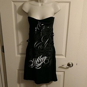 ✨HP✨Sullen Sexy Punk Skull Tattoo Strapless Dress