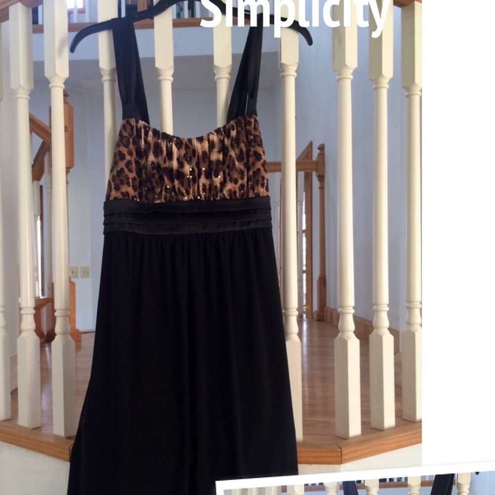Black dress with leopard up top