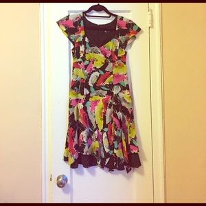 Nanette Lepore black printed silk dress