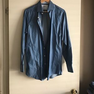 Charles tyrwitt navy blue button down size 15.5/35
