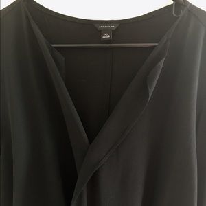 Long ruffled black lightweight shirt