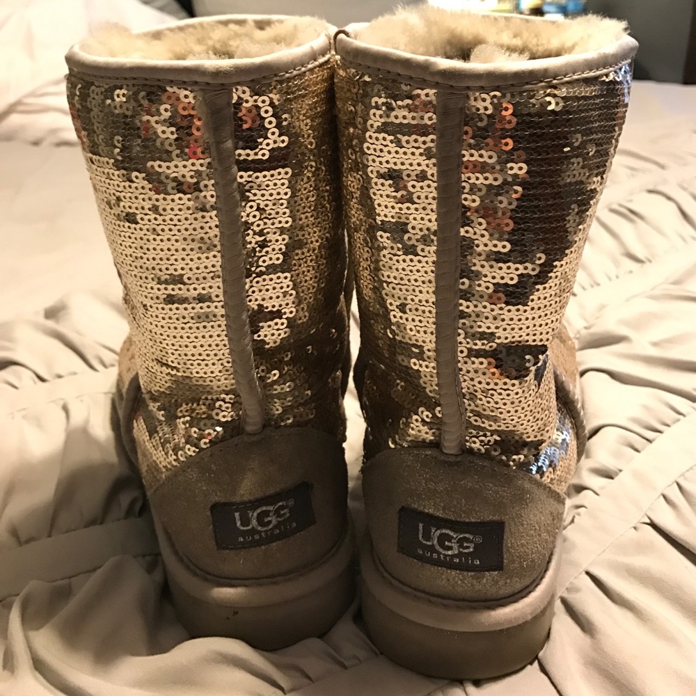 Silver Sequin Uggs size 10