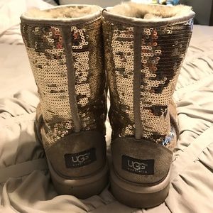 Silver Sequin Uggs size 10
