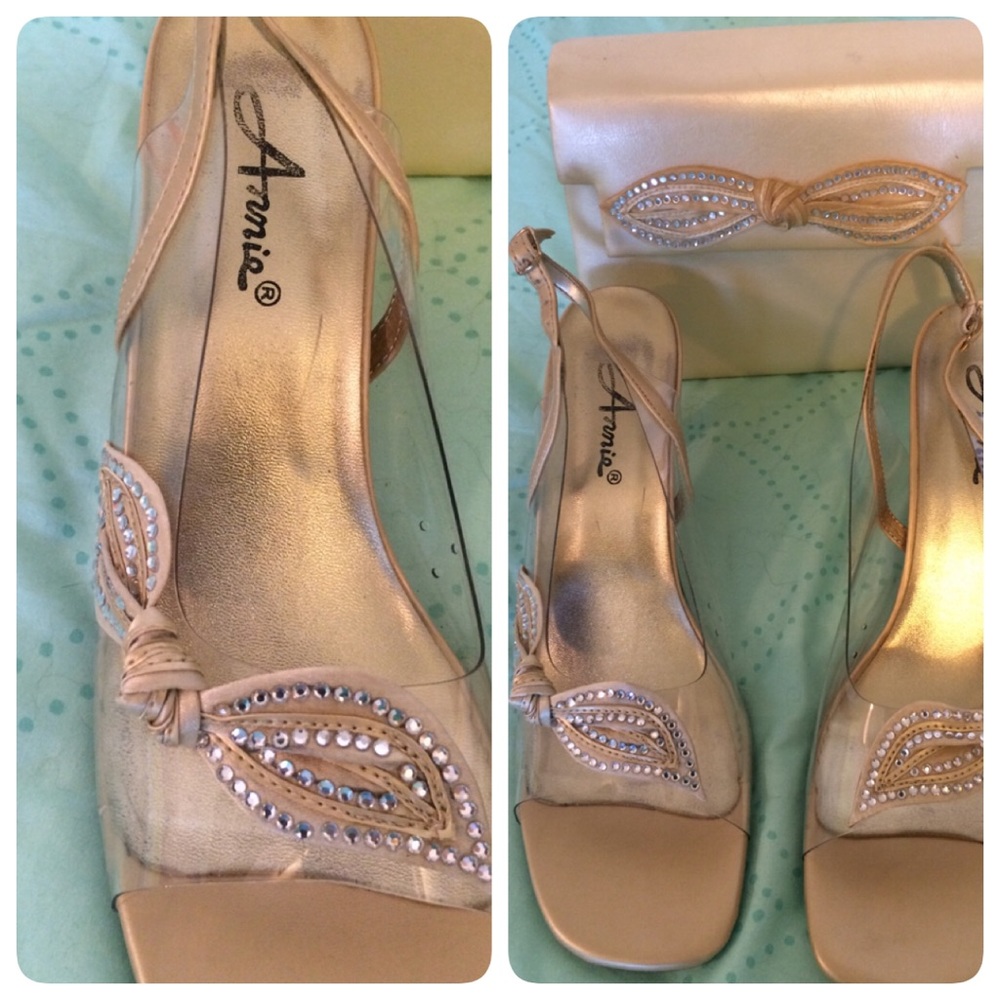 Gold and Rhinestone shoes