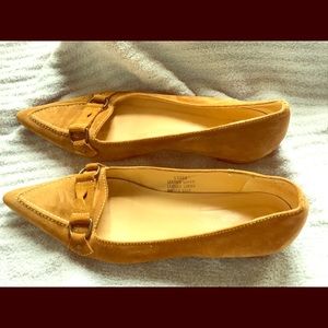 J Crew Camel Suede Pointed-Toe Flats