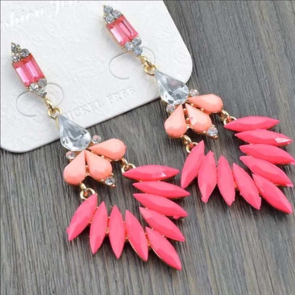 Coral chandelier earrings