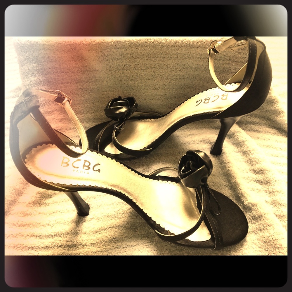 BCBG Paris Strappy Black Heels