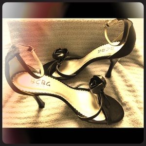 BCBG Paris Strappy Black Heels