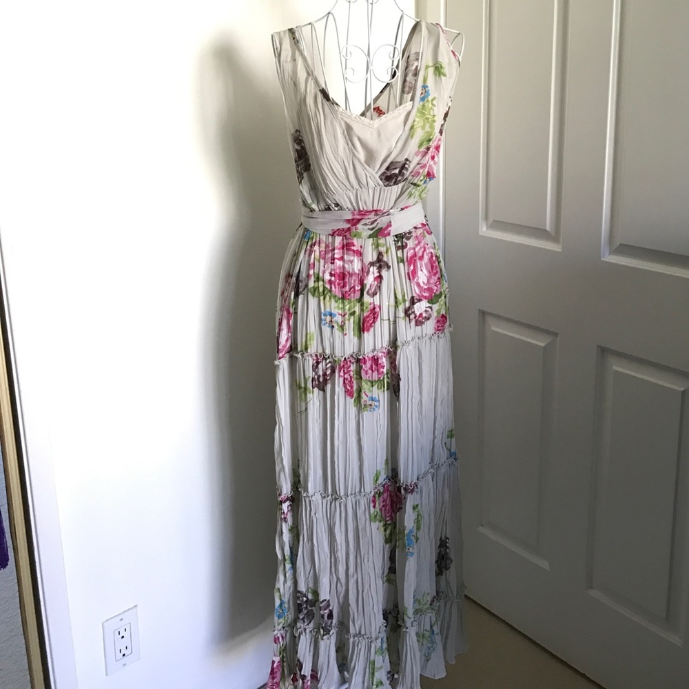 Flowery Boho Free People Long Dress XS