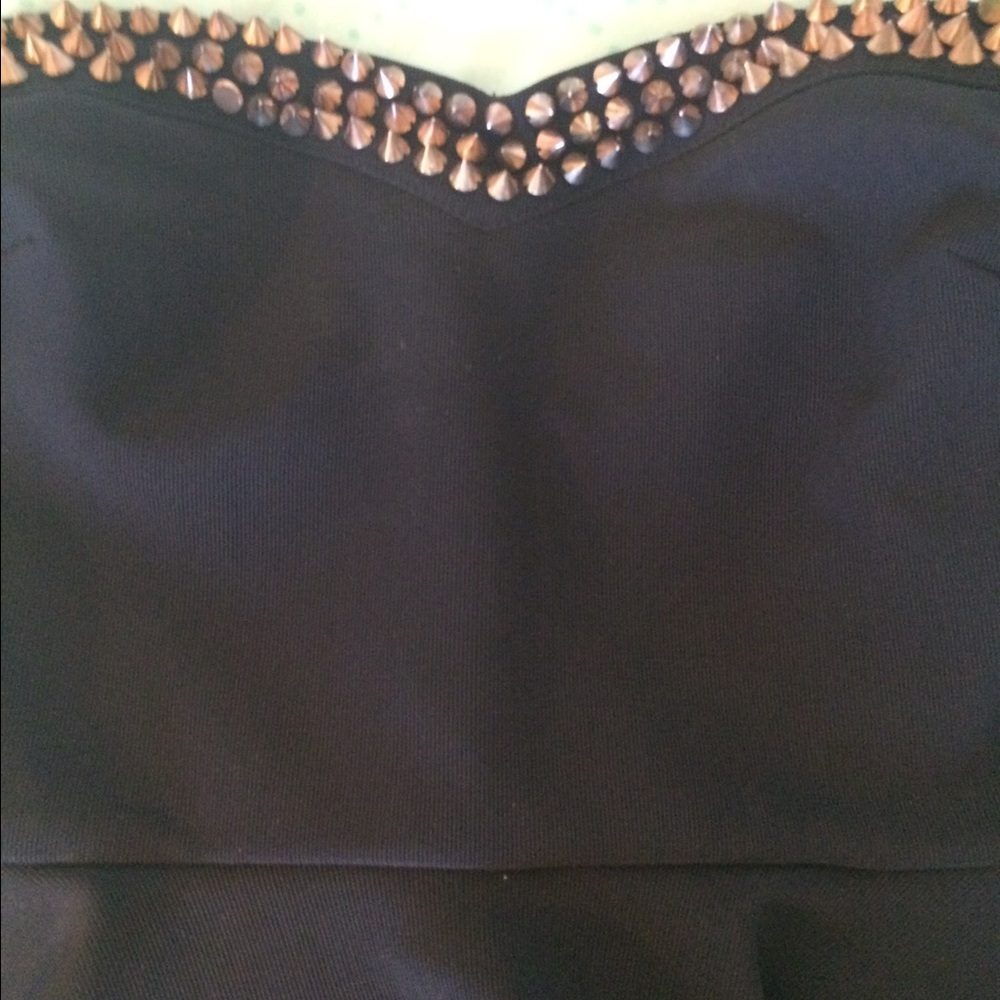Gold studded sleeveless dress