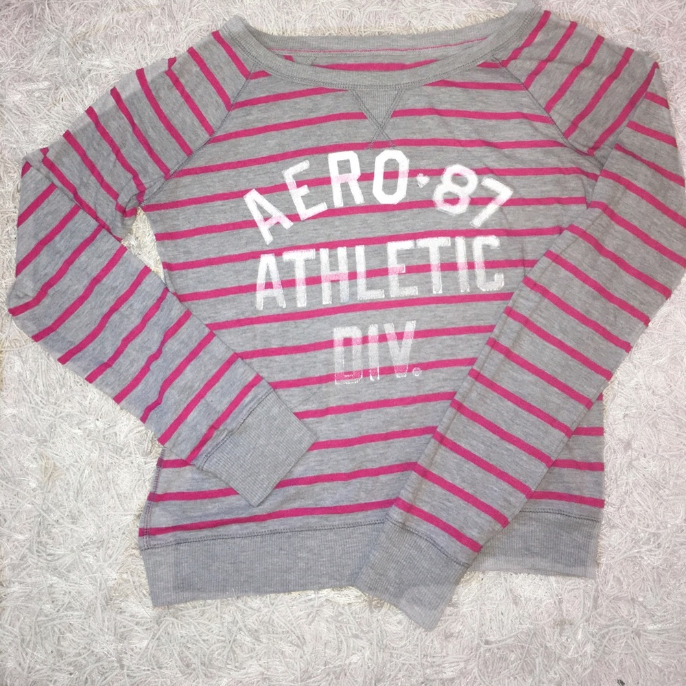 Aeropostale Pink Stripped Long Sleeve