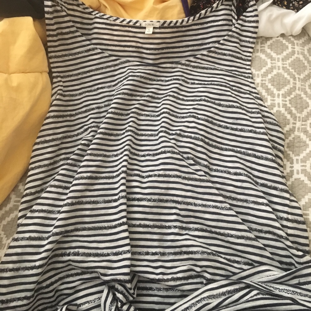 J crew sequin striped tank