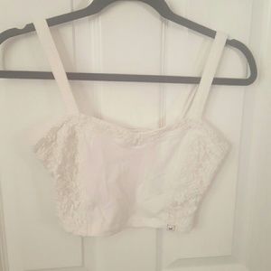 Hollister white crop top