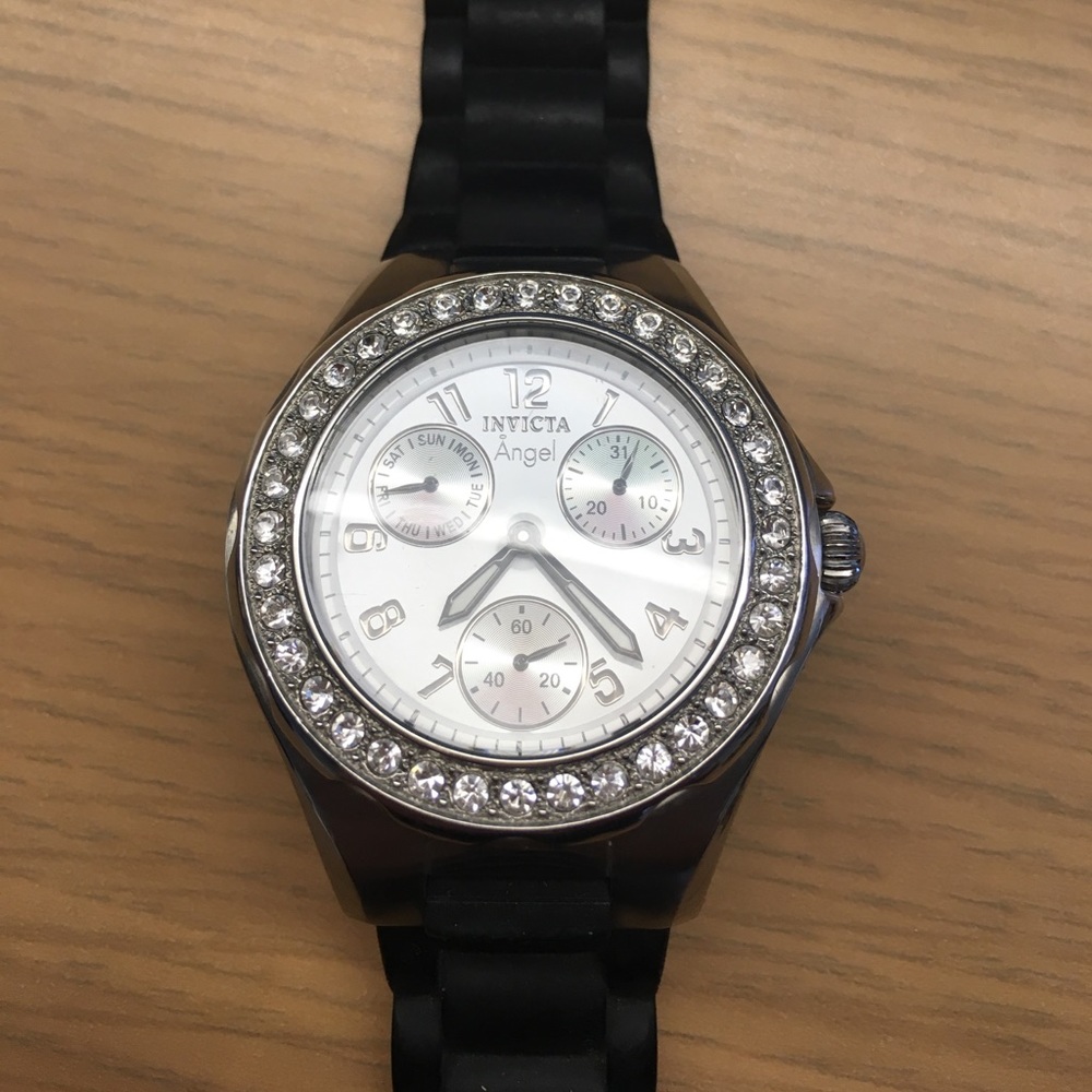 Invicta watch with black silicone band