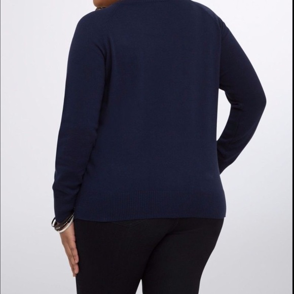 Torrid navy blue striped heart sweater - Picture 2 of 4