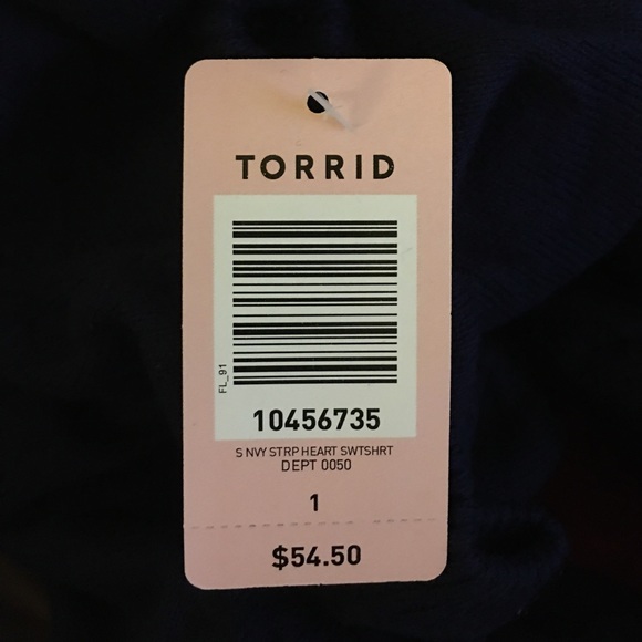 Torrid navy blue striped heart sweater - Picture 4 of 4