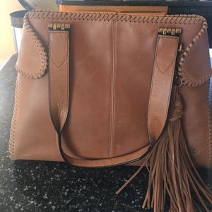 New condition leather Elliott Lucca medium satchel