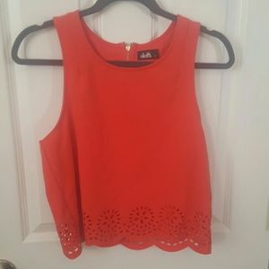 Red cut out top