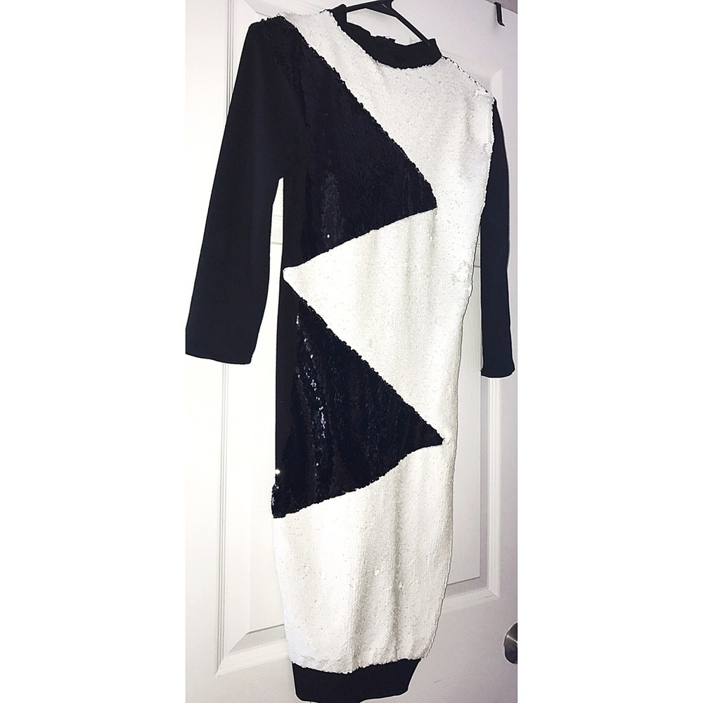 Custom Made Black/White Sequins Dresses