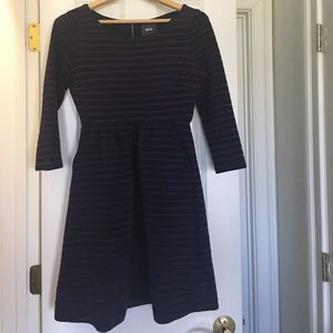 Anthropologie Dress (navy and burgundy strips)