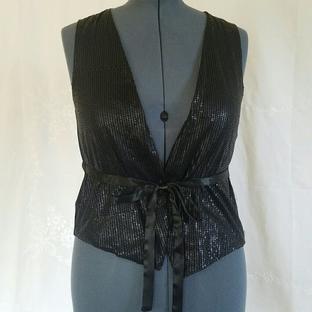 Black Sequin Vest
