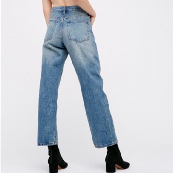 Free People Boyfriend Rolled Cropped Jeans - Picture 3 of 4