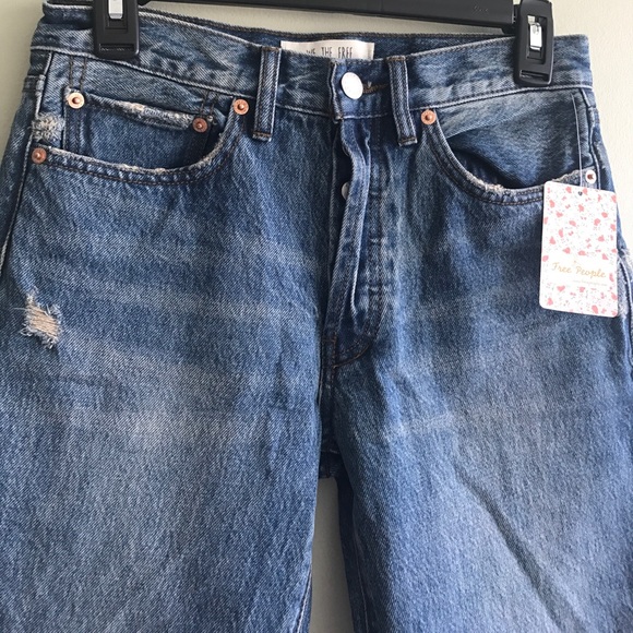 Free People Boyfriend Rolled Cropped Jeans - Picture 4 of 4