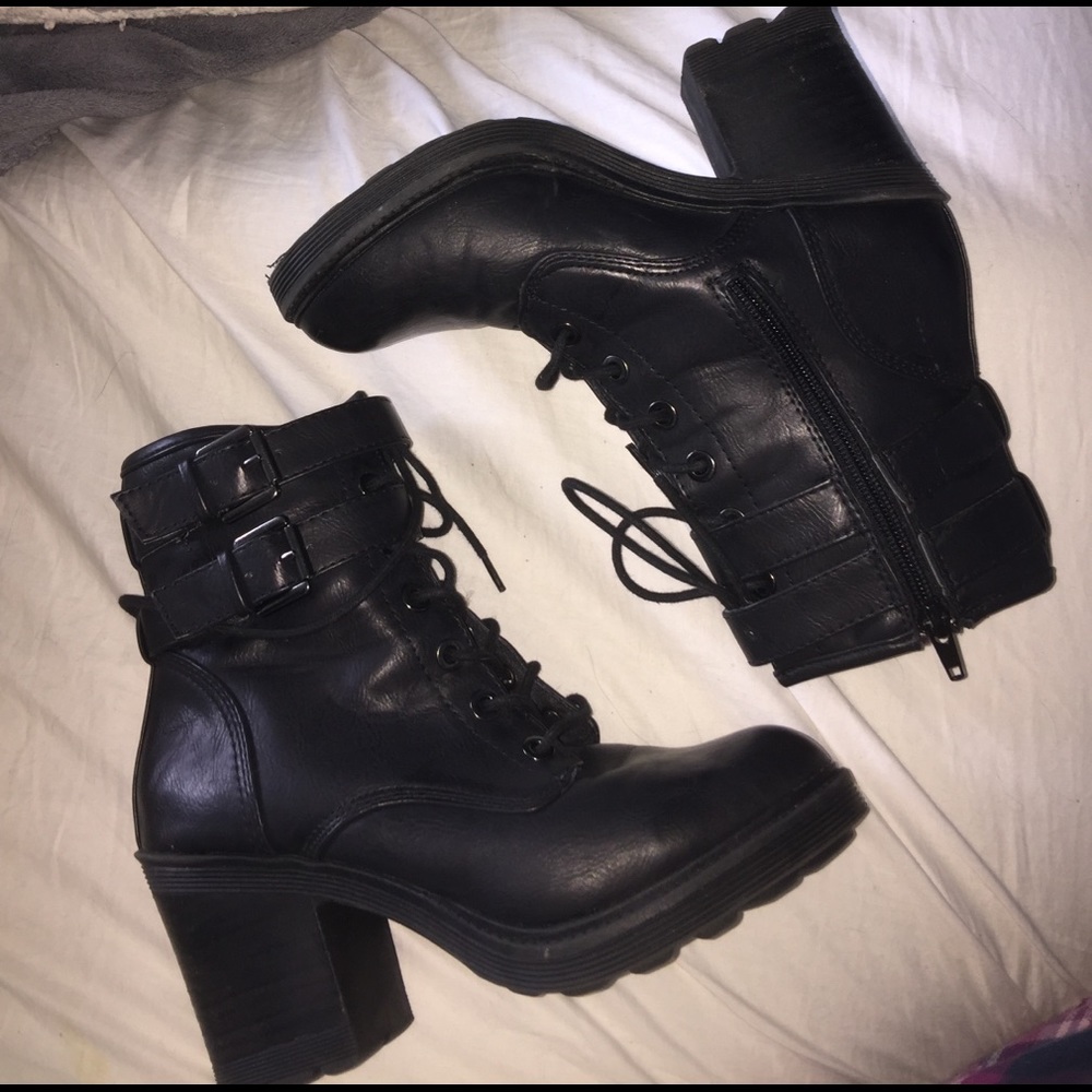 Combat Heeled Boots