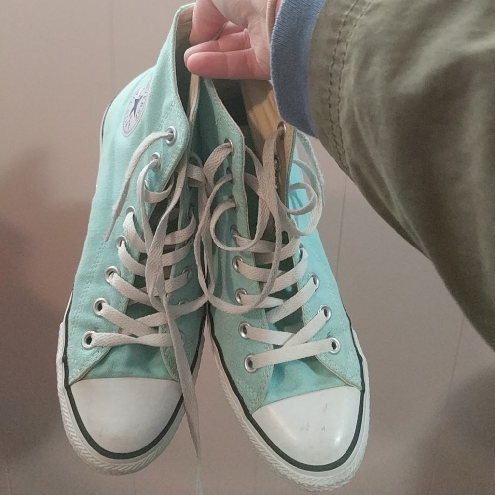 Mint hi-top converse