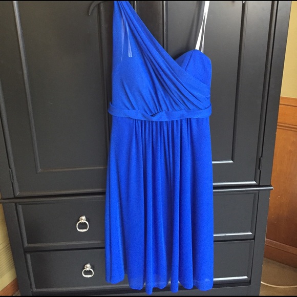 David's Bridal Dresses & Skirts - 💙David's Bridal one-shoulder Horizon blue dress