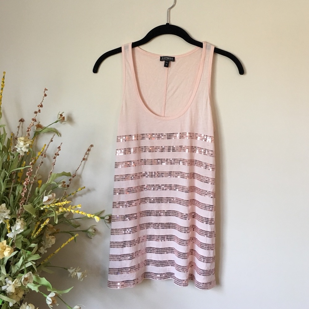 Express Sequin Tank in Blush! Size S. Like new!