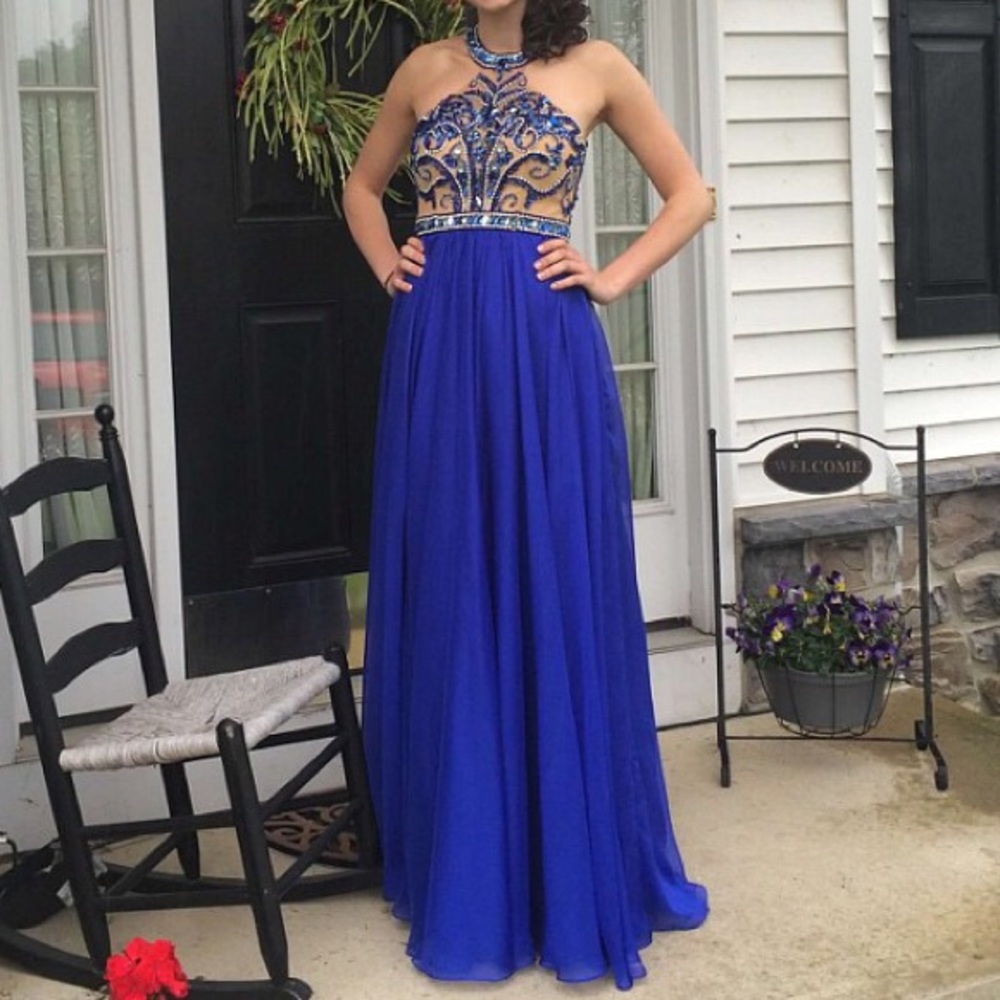 🔷SHERRI HILL BEAUTIFUL ROYAL BLUE PROM DRESS🔷