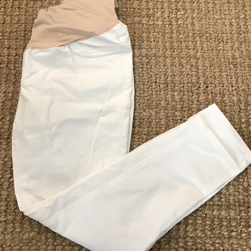 White maternity pants