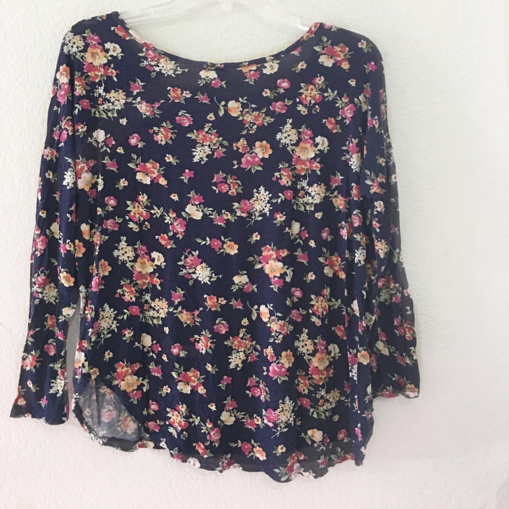 Blue Floral Long Sleeve