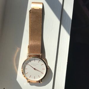 RoseField The Mercer white and rose gold watch