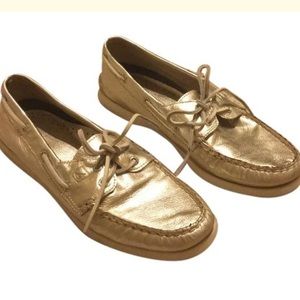 Sperry Metallic Gold Shoes