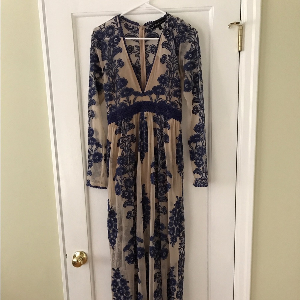 For Love and Lemons Temecula Maxi Dress in Navy