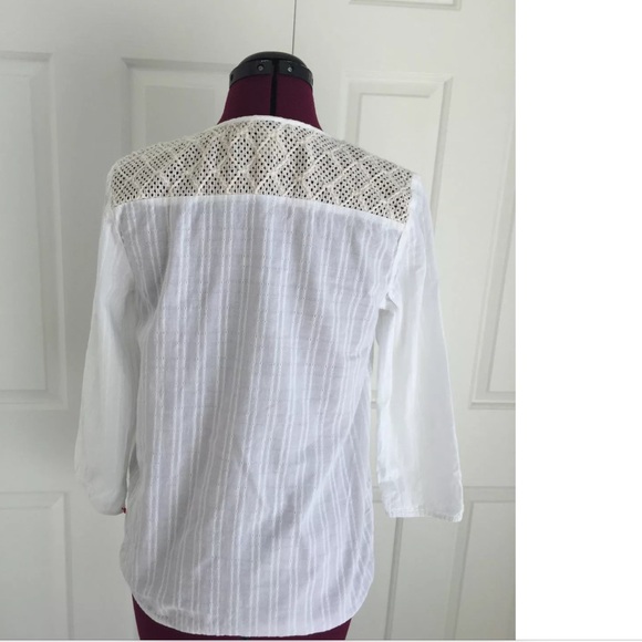 Lucky Brand Cotton Blend Tie Neck Top T123 - Picture 3 of 5