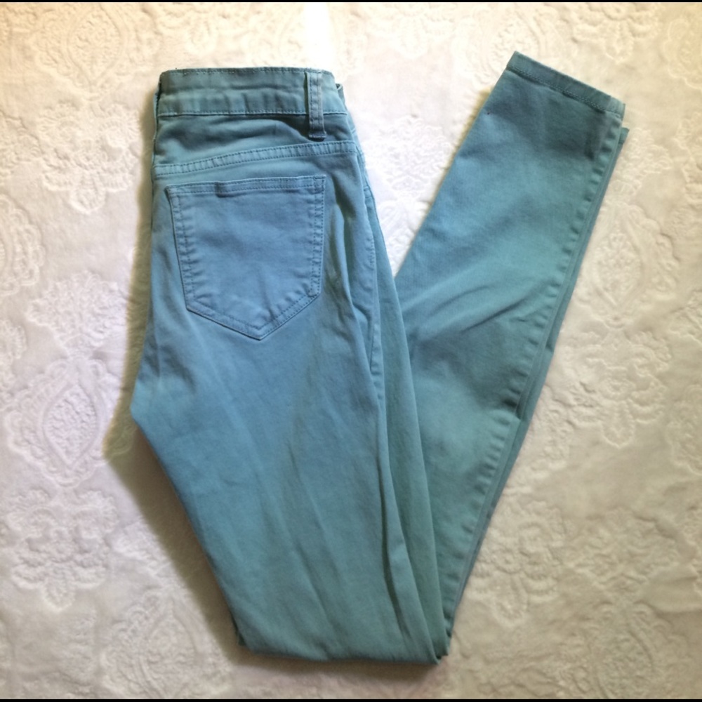Turquoise jeans