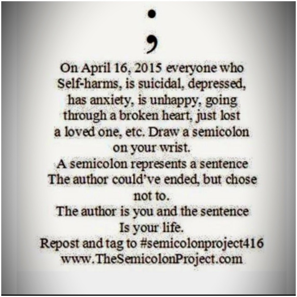 Semicolon necklace just breathe - Picture 3 of 7
