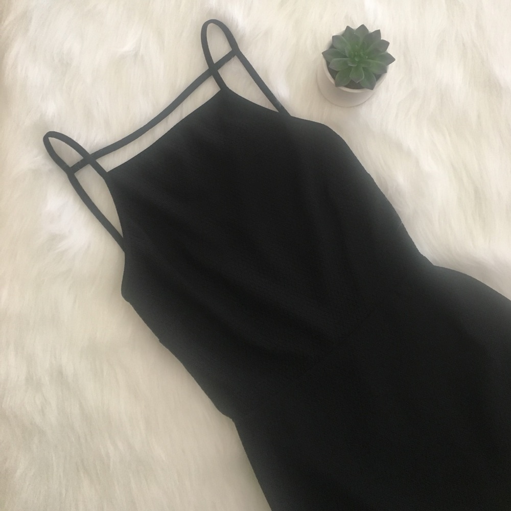 NWOT UO black backless midi dress