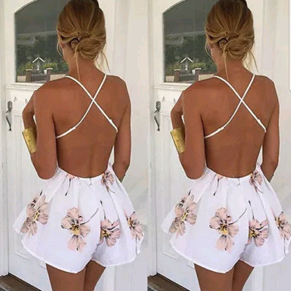🌹Meihuida Lace Floral Sexy Romper - Picture 3 of 8