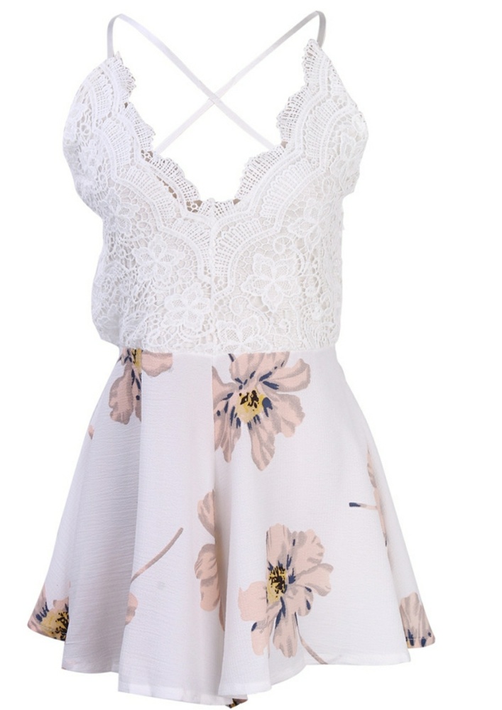 🌹Meihuida Lace Floral Sexy Romper - Picture 4 of 8