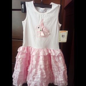 Bonnie Jean size 6x Easter bunny ruffle dress