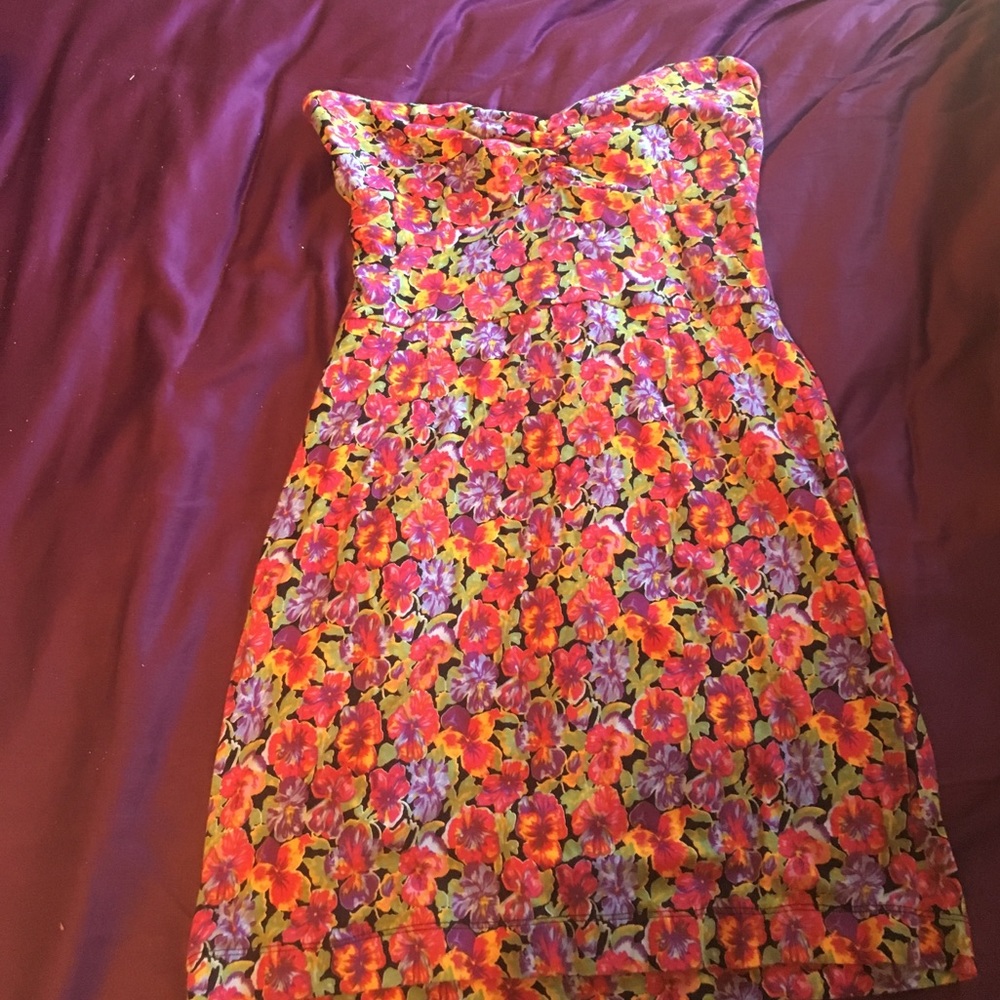 Black Poppy Tube Dress