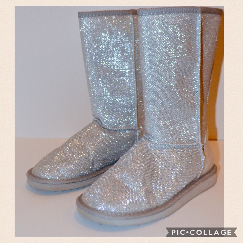 Silver boots.