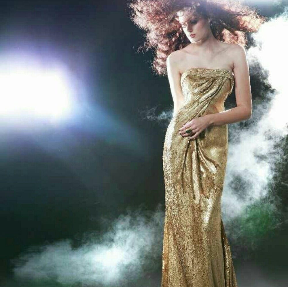 Gold sequin John Paul Ataker gown