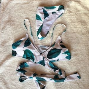 wrap leaf bikini set
