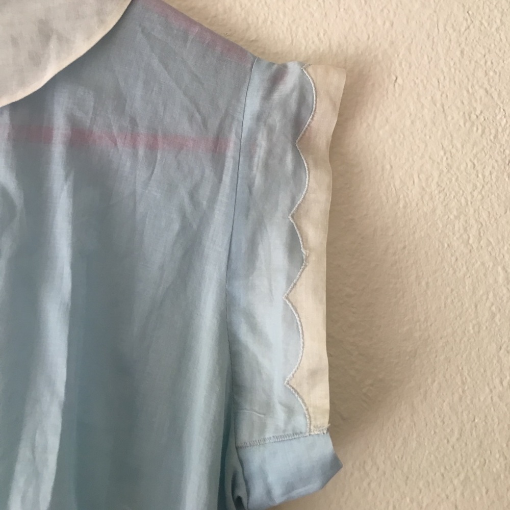 Handmade vintage 50s robins egg blue collar dress - Picture 4 of 7